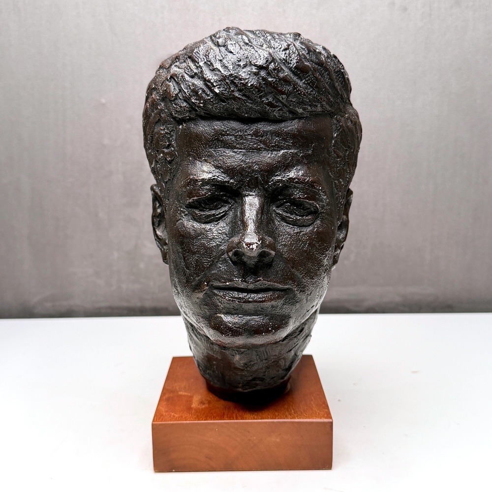 1964 Austin Productions John F Kennedy JFK Bust Edward Schillaci Sculpture MCM
